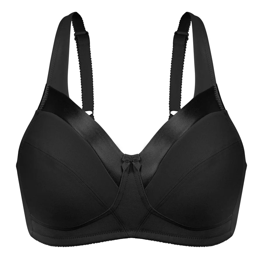 Bestform 5006715 Satin Trim Wireless Cotton Bra with Unlined Cups