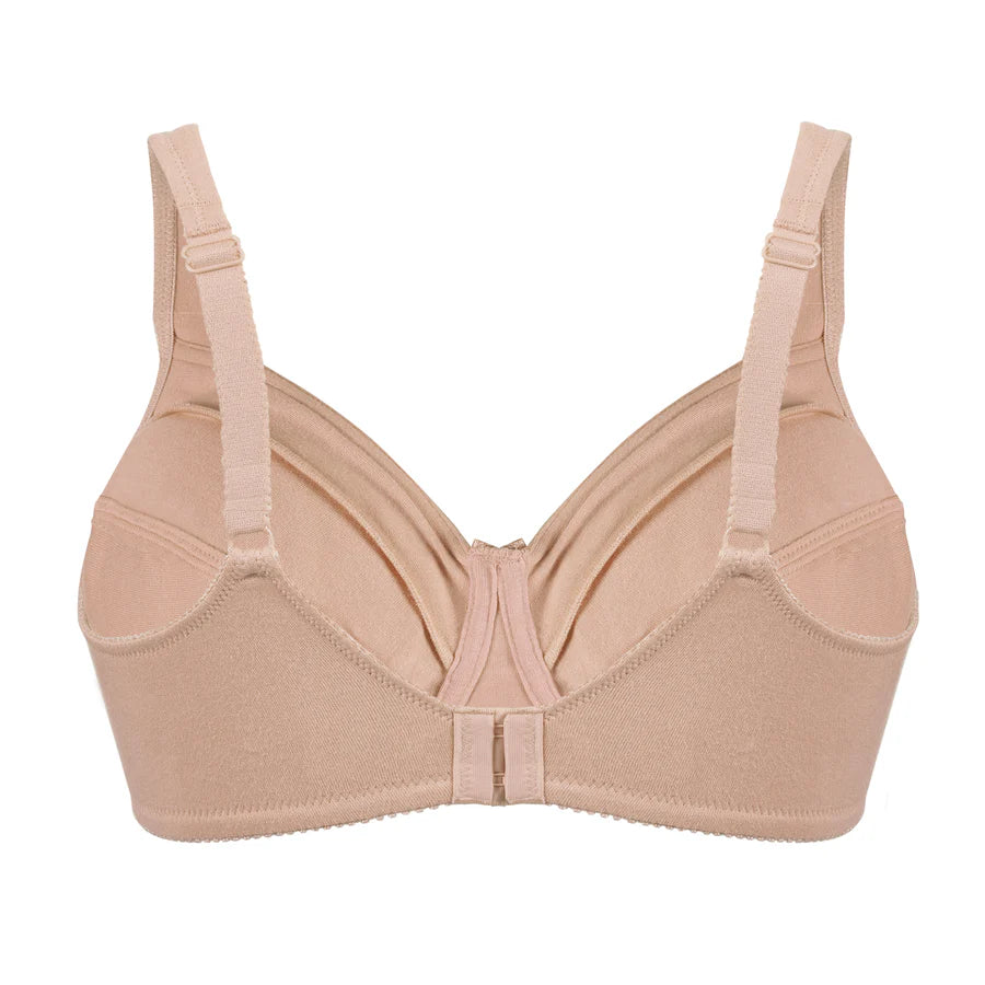 Bestform 5006715 Satin Trim Wireless Cotton Bra with Unlined Cups