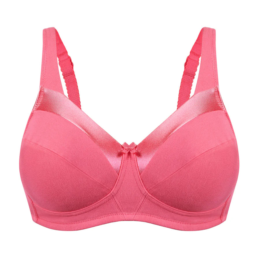 Bestform 5006715 Satin Trim Wireless Cotton Bra with Unlined Cups