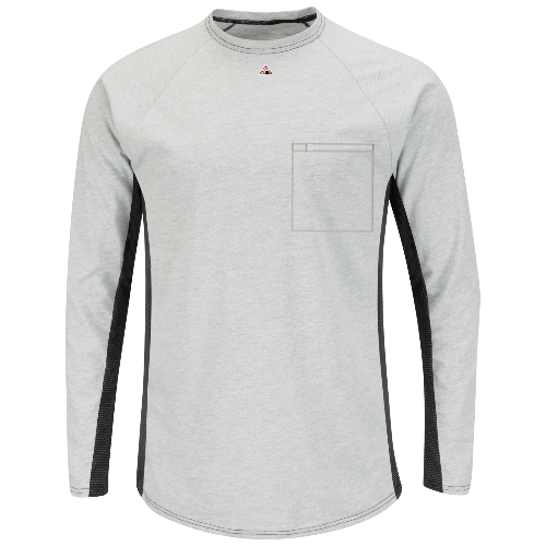 Bulwark MPS8 Men's FR Long Sleeve Base Layer with Concealed Chest Pocket