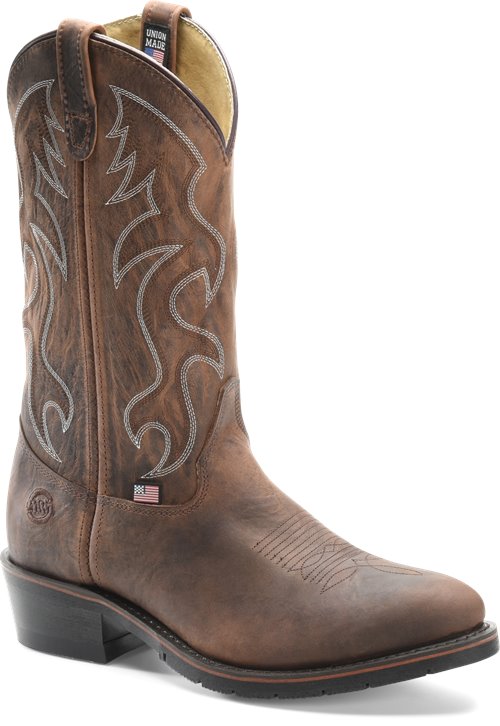 Double H 3282 Robert 12" Western Soft-Toe Work Boot - Medium Brown