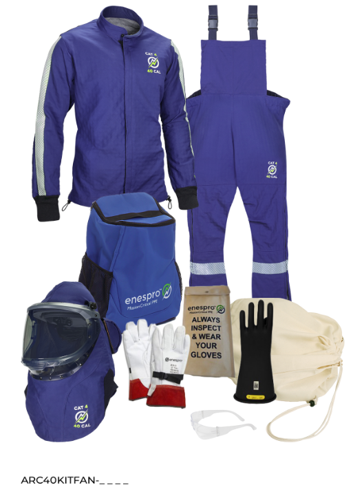 Enespro ARC40KIT-series AGP 40 cal Performance Arc Flash Kit with Jacket and Bib