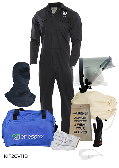 Enespro KIT2CV11-series ArcGuard 12 cal Arc Flash Kit with Coveralls