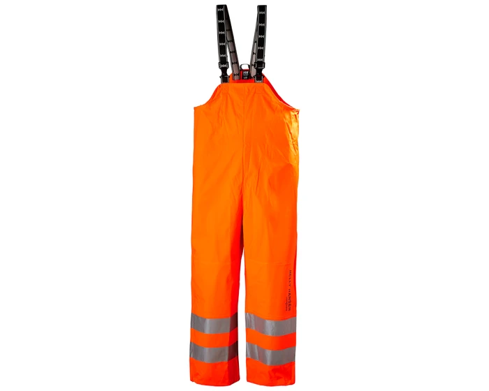 hh rain gear Helly Hansen Alta Rain Bib, L, Hi-Viz Orange