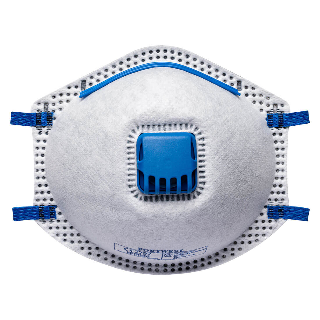 Portwest P220 Biztek Carbon Valved Cup Respirator Mask (box)