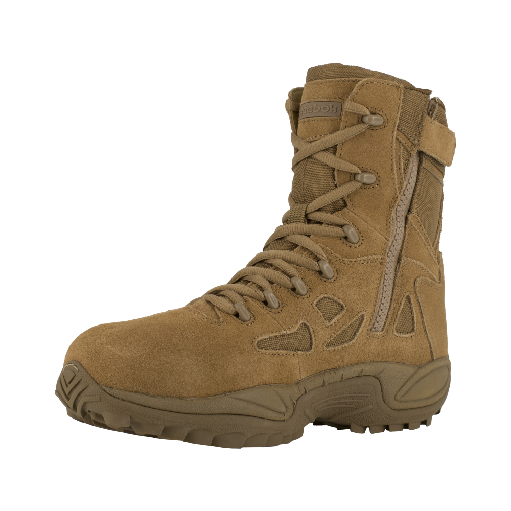 Reebok RB885 Women's Rapid Response Composite Toe Tactical Boots - Side Zip - Coyote