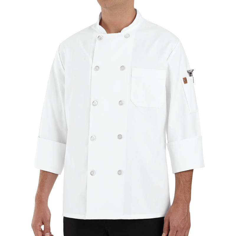 Red Kap 0415 Ten Pearl Button Chef Coat
