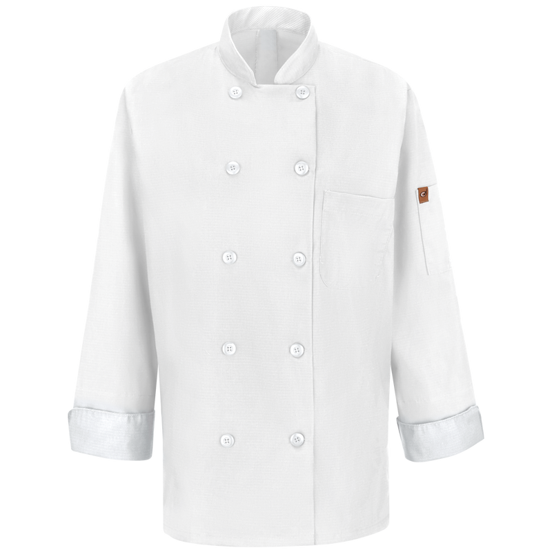 Red Kap 041X Women's Long Sleeve Chef Coat with OilBlok + Mimix