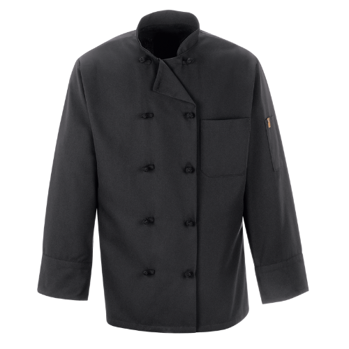 Red Kap 0427 Ten Knot Button Black Chef Coat