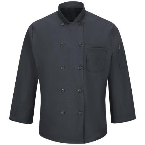 Red Kap 042X Men's Long Sleeve Chef Coat with OilBlok + Mimix