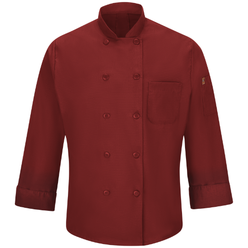 Red Kap 042X Men's Long Sleeve Chef Coat with OilBlok + Mimix