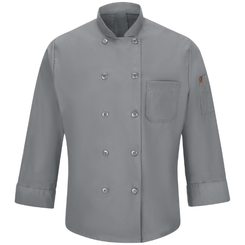 Red Kap 042X Men's Long Sleeve Chef Coat with OilBlok + Mimix