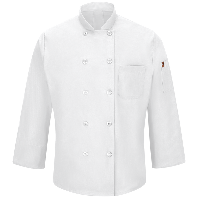 Red Kap 042X Men's Long Sleeve Chef Coat with OilBlok + Mimix