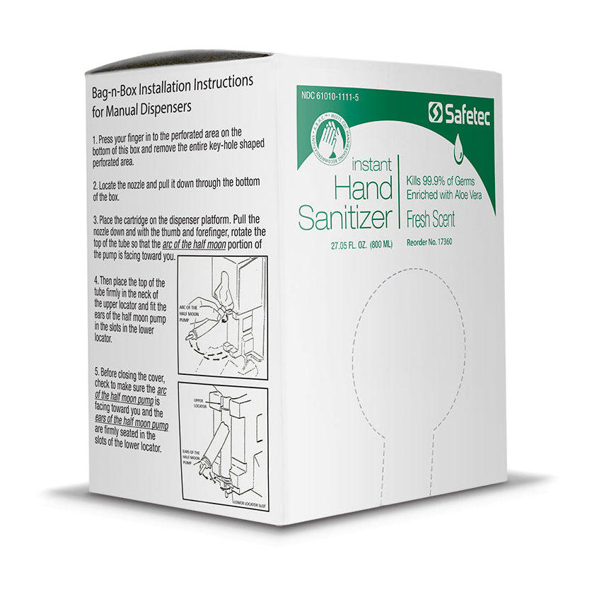 Safetec 17360 Instant Hand Sanitizer Bag-in-Box Refills