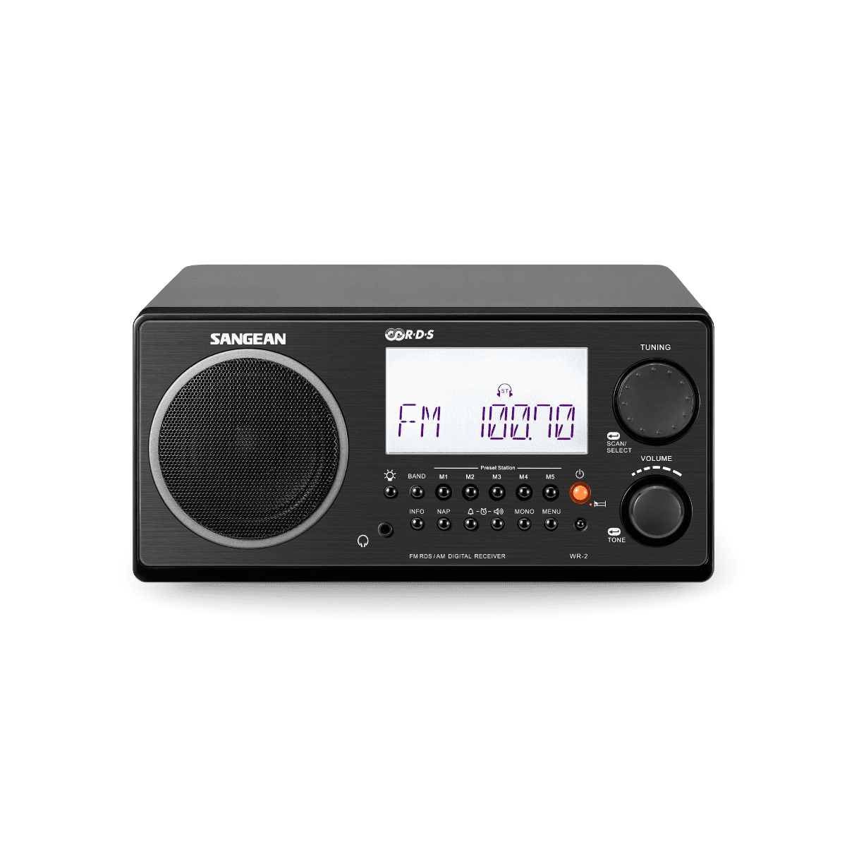 Sangean WR-2CL Digital AM-FM Clear Cabinet Table-Top Radio