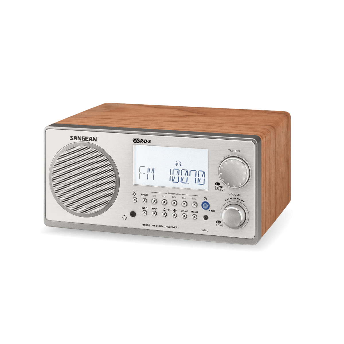Sangean WR2CL Digital AM/FM Clear TableTop Radio Anchorte...