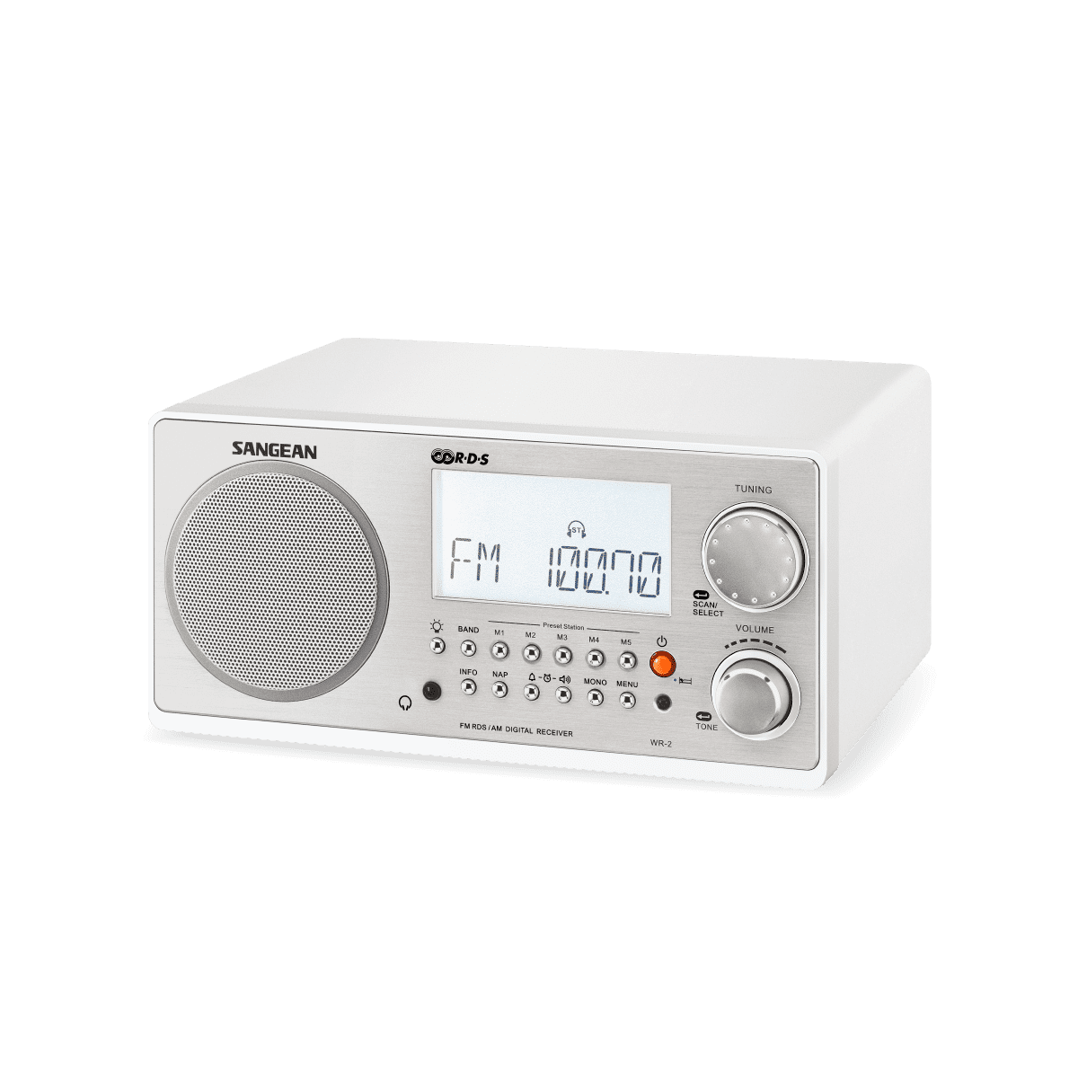 Sangean WR-2CL Digital AM-FM Clear Cabinet Table-Top Radio