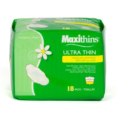 Maxithins Ultra Thin Pads with Wings (Retail Pack)