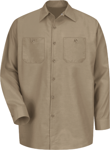 Men's Long Sleeve Button-Front Work Shirt
