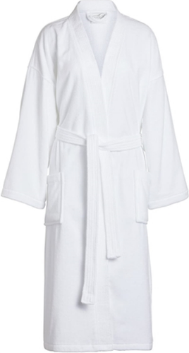 White Cotton Kimono-Style Bath Robe