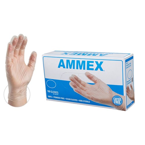 Ammex VPF Vinyl Powder Free Exam Gloves