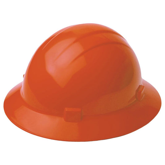 ERB Safety Americana Full Brim Safety Hard Hat with 4-Point Mega Ratchet Suspension