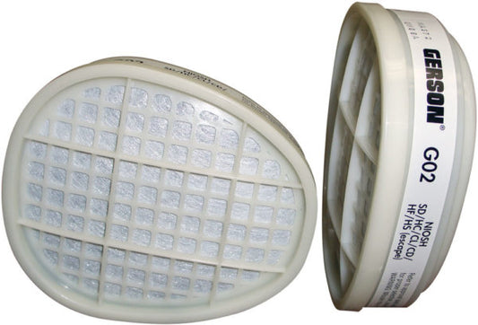 Gerson G02 Acid Gas Cartridge Filters (2 pack)