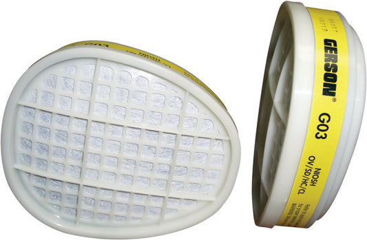 Gerson G03 Organic Vapor - Acid Gas Cartridge Filters (2 pack)