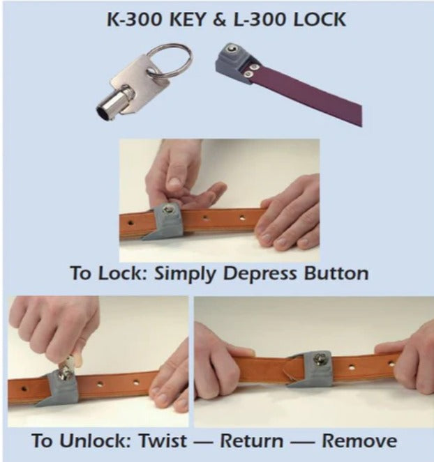 Humane Restraint BL-1xx Locking Belts - Leather or Poly
