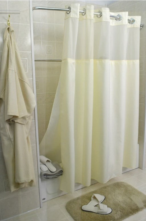 Kartri HANG2IT Duo Poly Shower Curtain with Light Window and Snap Liner