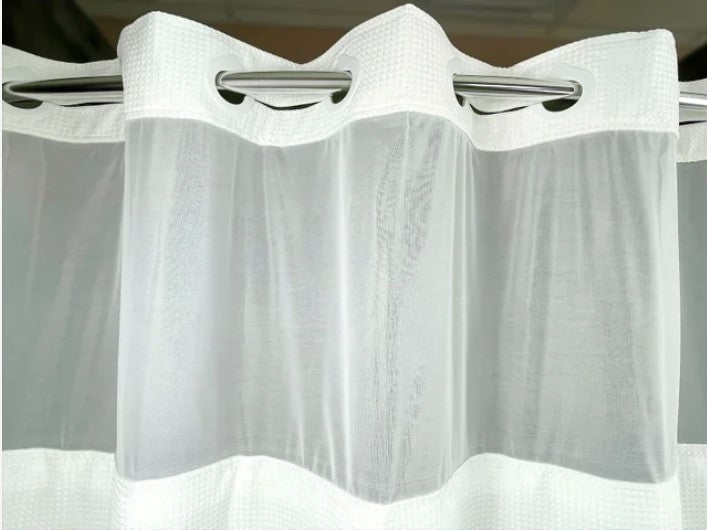 Kartri HANG2IT Empire Waffle Shower Curtain - White or Beige