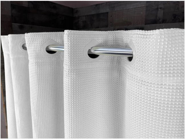 Kartri HANG2IT Empire Waffle Shower Curtain - White or Beige