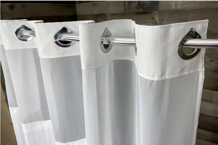 Kartri HANG2IT White Herringbone Shower Curtain