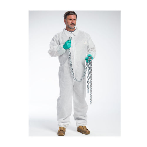 PosiWear M3 C3802 Disposable White Coveralls with Elastic Wrists and Ankles (Case)