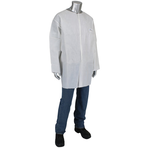 PosiWear UB 3718 Disposable White Lab Coats (Case)