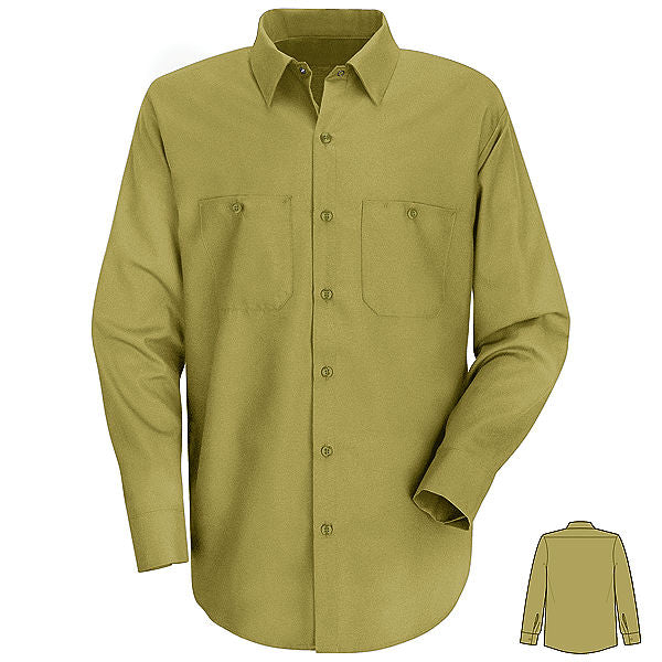 Red Kap SC30 Men's Long Sleeve Wrinkle Resistant 100% Cotton Shirt