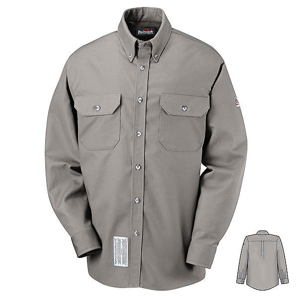low cost dress shirts Bulwark SLU2 Men's FR Dress Uniform Shirt - Excel FR ComforTouch | Anchortex Khaki