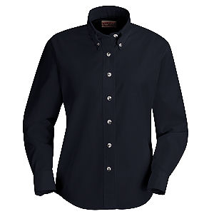Red Kap SP91 Womens Long Sleeve Button-Down Poplin Dress Shirt