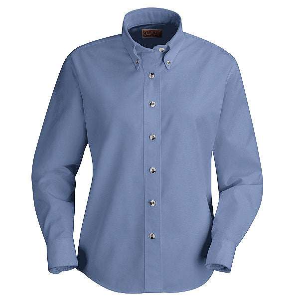 Red Kap SP91 Womens Long Sleeve Button-Down Poplin Dress Shirt