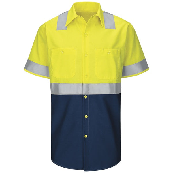 Red Kap SY24 High Visibility Short Sleeve Color Block Work Shirt - Type R, Class 2