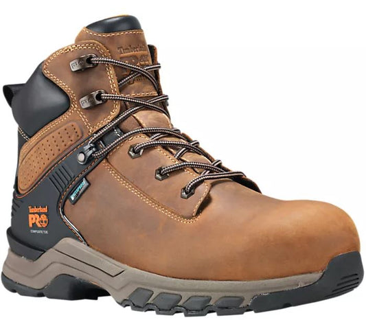 Timberland PRO A1RVS Men's 6" HyperCharge Composite Safety Toe Waterproof Work Boots - Tan/Brown Distressed
