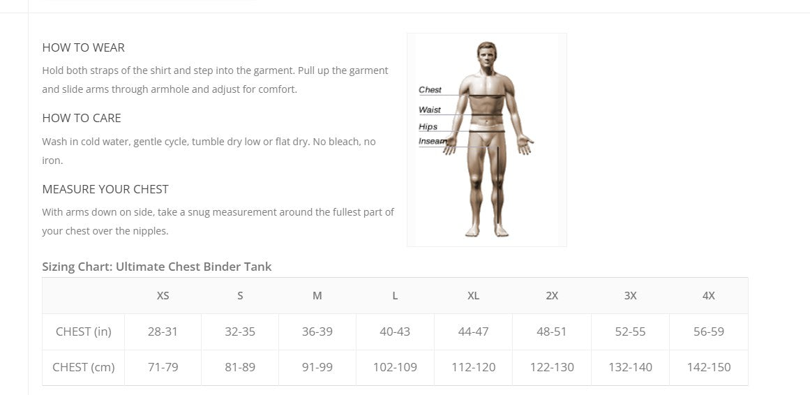 Men's Ultimate Chest Binder Compression Tank Top Undershirt
