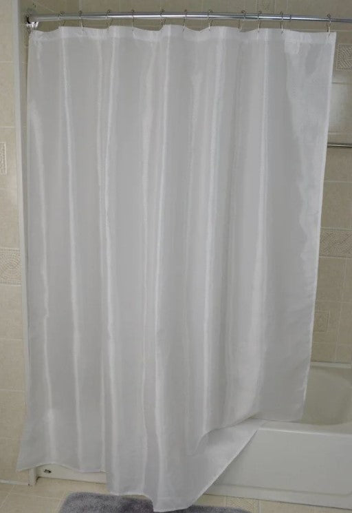 Kartri SPCNA Dobbie Sparkle Shower Curtain with Sewn Eyelets, White, 72
