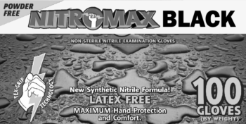 Emerald Nitromax Nitrile Powder-Free Exam 5 Mil - Black  Disposable Gloves (case)