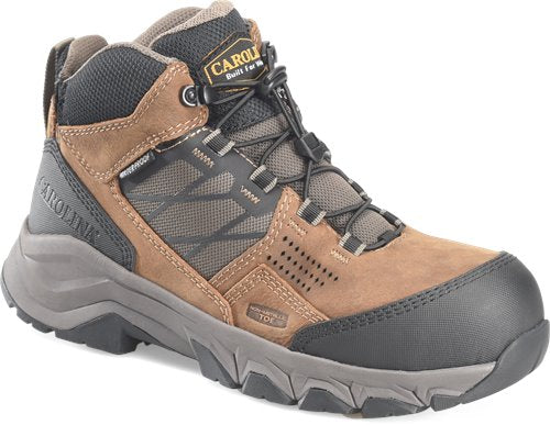 Carolina CA5553 Men’s Ironhide Mid Cut Lightweight EZ Entry Comp Toe Waterproof Hiker Work Boots - Brown