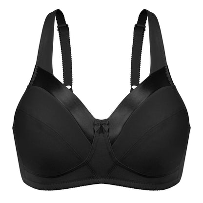 Bestform 5006715 Satin Trim Wireless Cotton Bra with Unlined Cups