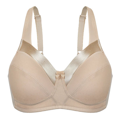 Bestform 5006715 Satin Trim Wireless Cotton Bra with Unlined Cups
