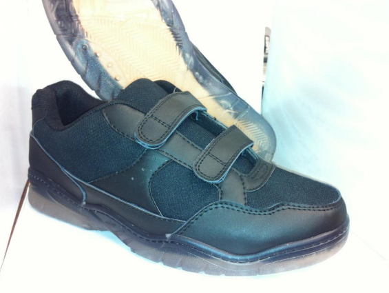 Men's Leather and Nylon Mesh Velcro Sneakers with Clear Sole