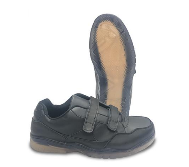 Men's Leather Velcro Sneakers with Clear Sole