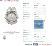 Load image into Gallery viewer, Blackinton B21 Sunburst Badge with Eagle
